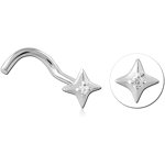 Sterling 925 Silver Jeweled Curved Nose Stud