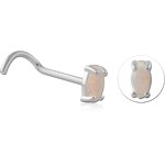 Sterling 925 Silver Synthetic Opal Curved Nose Stud
