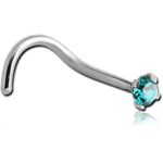 Titanium Alloy Curved Prong Set 2mm Jeweled Nose Stud