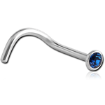 Titanium Alloy Jeweled Curved Nose Stud