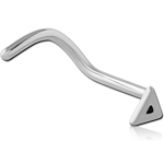 Titanium Alloy Curved Nose Stud - Triangle