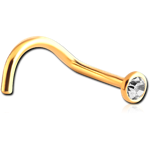 Sterile Gold Plated Surgical Steel Grade 316L Jeweled Curved Nose Stud