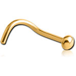 Sterile Gold PVD Coted Titanium Alloy Large Curved Half Ball Nose Stud