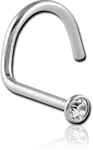 Sterile Surgical Steel Grade 316L Large Curve Jeweled Nose Stud