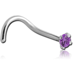 Sterile Titanium Alloy Curved Prong Set 2mm Jeweled Nose Stud
