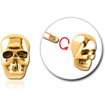 GOLD PVD COATED SURGICAL STEEL GRADE 316L MICRO THREADED SKULL ATTACHMENT