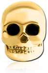 GOLD PVD COATED SURGICAL STEEL GRADE 316L ATTACHMENT FOR BALL CLOSURE RING - SKULL