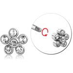 Sterile Surgical Steel Grade 316L Micro Threaded Jeweled Flower Attachment