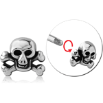 STERILE SURGICAL STEEL GRADE 316L MICRO THREADED CROSSBONES SKULL ATTACHMENT