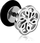 Surgical Steel Grade 316L Fake Plug - Filigree