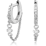 STERLING 925 SILVER JEWELED HUGGIES PAIR