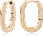 Gold PVD 18K Coated Surgical Steel Grade 316L Hinged Huggie Hoop Rounded Rectangle