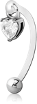 Sterile Bioflex® Intimate Navel Banana with Surgical Steel Grade 316L Jeweled Attachment