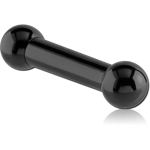 BLACK PVD COATED TITANIUM ALLOY INTERNALLY THREADED BARBELL