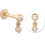 Gold PVD 18K Surgical Steel Grade 316L Internally Threaded Micro Labret