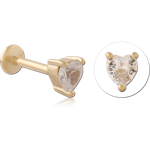 Gold PVD 18K Surgical Steel Grade 316L Internally Threaded Micro Labret