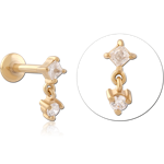 Gold PVD 18K Surgical Steel Grade 316L Internally Threaded Micro Labret