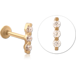 Gold PVD 18K Surgical Steel Grade 316L Internally Threaded Micro Labret