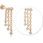 Gold PVD 18K Coated Surgical Steel Grade 316L Internally Threaded Curved Micro Barbell