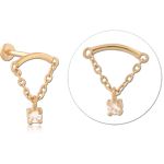 Gold PVD 18K Surgical Steel Grade 316L Internally Threaded Micro Labret