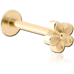 Gold PVD Coated Surgical Steel Grade 316L Internally Threaded Micro Labret
