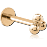 Gold PVD 18K Surgical Steel Grade 316L Internally Threaded Micro Labret