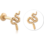 Gold PVD 18K Surgical Steel Grade 316L Internally Threaded Micro Labret