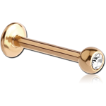 Gold PVD 18K Coated Titanium Alloy Internally Threaded Jeweled Micro Labret
