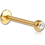 Gold PVD Coated Surgical Steel Grade 316L Internally Threaded Jeweled Micro Labret