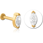 Gold PVD Coated Surgical Steel Grade 316L Internally Threaded Jeweled Micro Labret