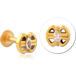 Gold PVD Coated Surgical Steel Grade 316L Internally Threaded Jeweled Micro Labret Special New Design