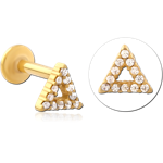 Gold PVD Coated Surgical Steel Grade 316L Internally Threaded Jeweled Micro Labret Special New Design