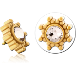 GOLD PVD COATED SURGICAL STEEL GRADE 316L JEWELED MICRO ATTACHMENT FOR 1.2MM INTERNALLY THREADED PINS