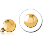 GOLD PVD COATED SURGICAL STEEL GRADE 316L BALL FOR 1.6MM INTERNALLY THREADED PIN