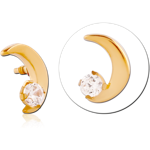 GOLD PVD COATED TITANIUM ALLOY MICRO JEWELED ATTACHMENT FOR 1.2MM INTERNALLY THREADED PINS