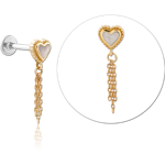 14 Karat Gold Yellow Jeweled Attachment with Surgical Steel Internally Threaded Micro Labret Pin