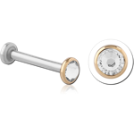 14 Karat Gold Yellow Jeweled Attachment with Surgical Steel Internally Threaded Micro Labret Pin