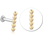 14 Karat Gold Yellow Attachment with Surgical Steel Internally Threaded Micro Labret Pin