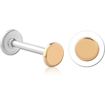 14 Karat Gold Yellow Attachment with Surgical Steel Internally Threaded Micro Labret Pin