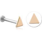 14K Gold Attachment with Surgical Steel Grade 316L Internally Threaded Micro Labret Pin