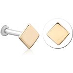 14K Gold Attachment with Surgical Steel Grade 316L Internally Threaded Micro Labret Pin
