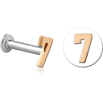 14 Karat Gold Yellow Attachment with Surgical Steel Internally Threaded Micro Labret Pin
