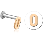 14 KARAT GOLD YELLOW ATTACHMENT WITH SURGICAL STEEL INTERNALLY THREADED MICRO LABRET PIN