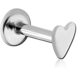 Surgical Steel Grade 316L Internally Threaded Micro Labret with Heart