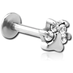 Surgical Steel Grade 316L Internally Threaded Jeweled Micro Labret
