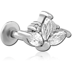 Surgical Steel Grade 316L Internally Threaded Jeweled Micro Labret