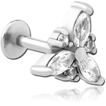 Surgical Steel Grade 316L Internally Threaded Jeweled Micro Labret