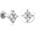 Surgical Steel Grade 316L Internally Threaded Jeweled Micro Labret