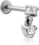 Surgical Steel Grade 316L Internally Threaded Jeweled Micro Labret