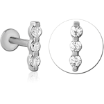 Surgical Steel Grade 316L Internally Threaded Jeweled Micro Labret